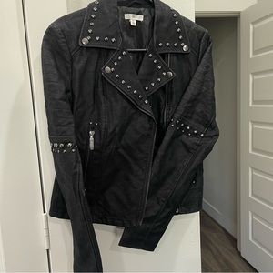 BP Faux Leather Motto Jacket